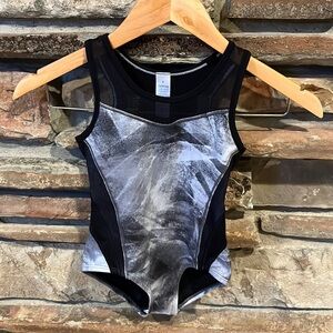Ivivva by Lululemon Black and Grey Dance Leotard Bodysuit Size 8